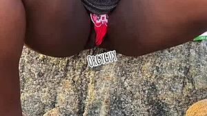 juicy wife whore flashes wet beach pussy, teasing strangers with her naughty outdoor reveal