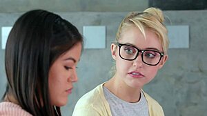 nerd lesbians chloe cherry kendra spade aspen romanoff fingerbang wildly!