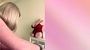 Russian Blonde Nurse Gloves Up for Hard Cock Handjob Cum Explosion