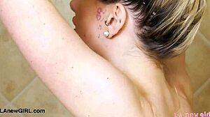 Drop-Dead Gorgeous Blonde Bombshell Takes Steamy Shower!