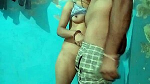hot couple kisses while standing fucking cute skinny wife close-up