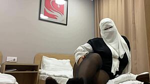 Turkish Stepmom Teases in Pantyhose for Stepson's Gaze