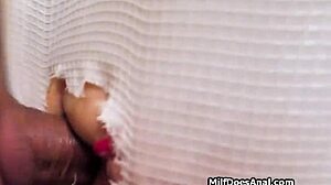 wet big tit milf takes deep ass pounding in shower