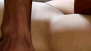 Wife takes small cock doggystyle while hubby watches cuckold humiliation