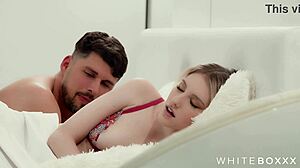 couple's yoga dorm fuck ends creampie on pussy... damn hot part 5
