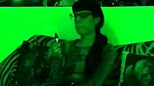 beth's kinky goth domina smokes cigs in green light hd 😈🚬🔥