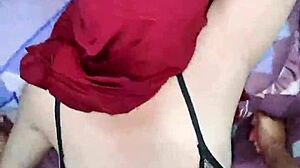 Hijab Girl's Wet Pussy Stuffed With Vibrator And Cock Together
