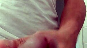 stroking this cock til massive cumshot explosion