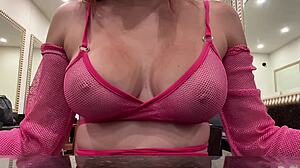 italian milf artemisia love teases with bouncing big natural tits