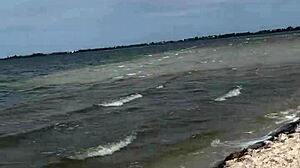 blonde beach tease charges 10 for public outdoor blowjob