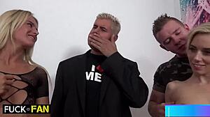 aisha chokes on ginger cock while nesty swallows the load