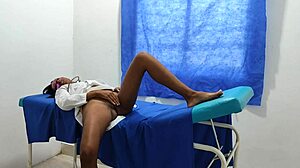 horny nurse, wanna touch my wet vagina before fucking in office?