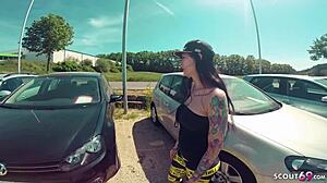 German 18+ Teen Bareback Fucks Car Salesman for Steal Discount POV