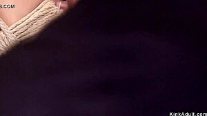 Hogtied Huge Tits Milf Gagged Choked with Anal Toys in BDSM