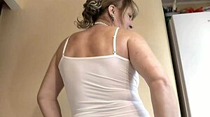 big ass mature milf strips in stockings heels showing hairy pussy doggystyle