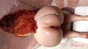 What Happens When Big-Ass Redhead Hits The Pool?