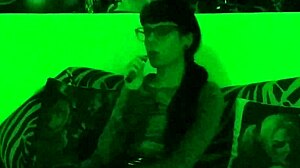 beth's kinky goth domina smokes cigs in green light hd 😈🚬🔥