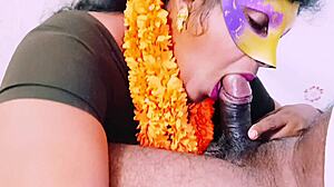 Cheating Indian bhabi delivers blowjob with Telugu dirty talk