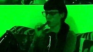 beth's kinky goth domina smokes cigs in green light hd 😈🚬🔥
