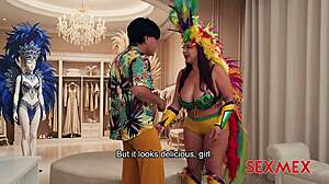 kari cachonda's carnival milf outfit shows huge latina tits ass!