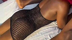 waking up my cute ebony neighbor for bent over doggystyle pussy pounding before work