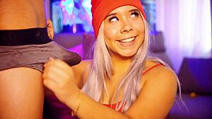 blonde latina SUCKS cock daily till mouth floods cum! chubby sub slut overflows
