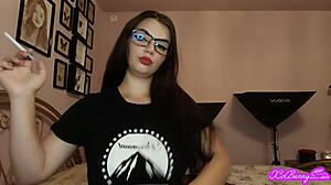 hot romanian brunette smokes in glasses 💨🕶️🔥