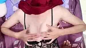 Hijab Girl's Wet Pussy Stuffed With Vibrator And Cock Together