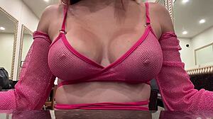 italian milf artemisia love teases with bouncing big natural tits