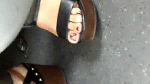 hot mature feet in candid wedges!