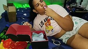 A curvy latina gordita masturbates her fat pussy hard