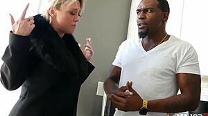 dee williams kneels to deepthroat and titfuck rome majors throbbing black cock