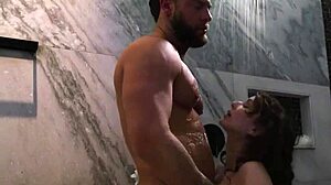 Seth Gamble And Leana Lovings' Sensual Nuru Massage Deepthroat Titty Fuck