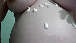 blonde milf wife pregnant tits get creamy massage oil