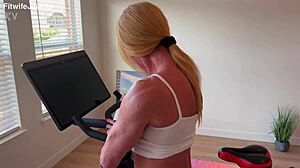 Watch me strip off peloton gear and bare my big clit pussy?