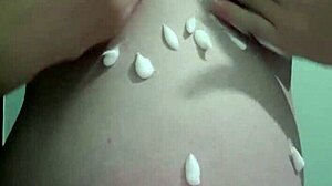 blonde milf wife pregnant tits get creamy massage oil