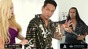 pervert owner voyeurs nuru 3-way oiled massage client