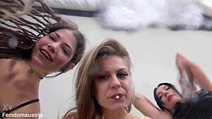three girls gonna spit all over your face?