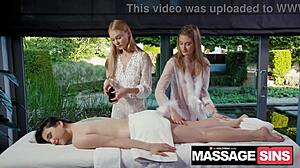 Nancy A, Hailey Sanders, Tiffany Tatum Deep Oiled Lesbian Massage Scissoring