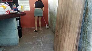 Hot Short Maid Grabs Boss Penis Puts In Yard Pussy