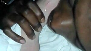 Sucking wife's sexy toes while fucking her feet fetish