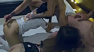 Bisex Petite Asian Lesbi Orgy Explodes Wild!