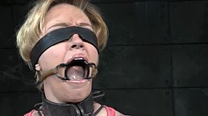 Big Titted Sub Gagged, Spanked and Caned in Brutal Maledom Session!