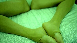 Sexy Blonde Foot Goddess Teases Nylons Bare Toes Begs for Your Cum Tribute