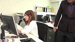 yumi maeda's office seduction turns busty blonde boss into jav sex machine