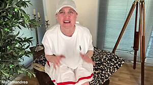 hot mature bbw housewife in crazy outfit fists huge pussy outdoors