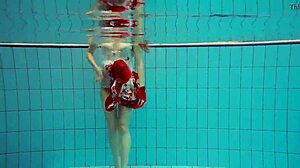 whoa, hot teen marketa dives underwater in bikini... damn!