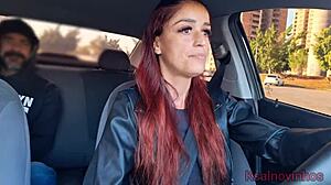 Uber driver catches passenger jerking off cum on ass public car