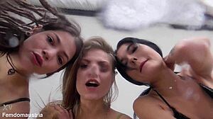 three girls gonna spit all over your face?
