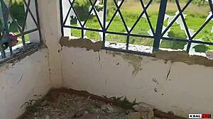 Hot Couple Fucks on Abandoned House Porch and Kitchen